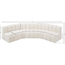 Meridian Arc Cream Boucle Fabric 5 pc Modular Sectional IMAGE 8