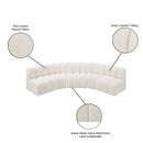  Manufacturer Color_Cream -- Arc 133" Cream Boucle Fabric Upholstered 5 pc Modular Sectional IMAGE 9