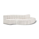  Manufacturer Color_Cream -- Arc 122" Cream Boucle Fabric Upholstered 5 pc Modular Sectional IMAGE 1