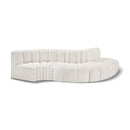 Meridian Arc Cream Boucle Fabric 5 pc Modular Sectional IMAGE 1