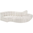  Manufacturer Color_Cream -- Arc 122" Cream Boucle Fabric Upholstered 5 pc Modular Sectional IMAGE 4