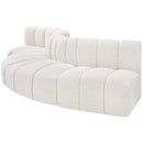  Manufacturer Color_Cream -- Arc 122" Cream Boucle Fabric Upholstered 5 pc Modular Sectional IMAGE 5