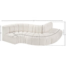  Manufacturer Color_Cream -- Arc 122" Cream Boucle Fabric Upholstered 5 pc Modular Sectional IMAGE 6