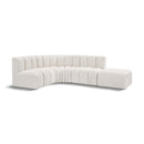  Manufacturer Color_Cream -- Arc 127" Cream Boucle Fabric Upholstered 5 pc Modular Sectional IMAGE 1