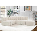  Manufacturer Color_Cream -- Arc 127" Cream Boucle Fabric Upholstered 5 pc Modular Sectional IMAGE 2