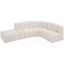  Manufacturer Color_Cream -- Arc 127" Cream Boucle Fabric Upholstered 5 pc Modular Sectional IMAGE 4