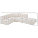  Manufacturer Color_Cream -- Arc 127" Cream Boucle Fabric Upholstered 5 pc Modular Sectional IMAGE 7