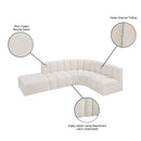  Manufacturer Color_Cream -- Arc 127" Cream Boucle Fabric Upholstered 5 pc Modular Sectional IMAGE 8