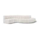  Manufacturer Color_Cream -- Arc 145" Cream Boucle Fabric Upholstered 6 pc Modular Sectional IMAGE 1