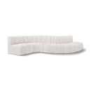 Meridian Arc Cream Boucle Fabric 6 pc Modular Sectional IMAGE 1