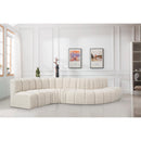  Manufacturer Color_Cream -- Arc 145" Cream Boucle Fabric Upholstered 6 pc Modular Sectional IMAGE 2