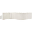  Manufacturer Color_Cream -- Arc 145" Cream Boucle Fabric Upholstered 6 pc Modular Sectional IMAGE 3