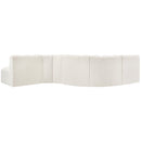 Meridian Arc Cream Boucle Fabric 6 pc Modular Sectional IMAGE 3