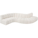  Manufacturer Color_Cream -- Arc 145" Cream Boucle Fabric Upholstered 6 pc Modular Sectional IMAGE 4