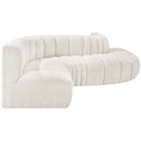  Manufacturer Color_Cream -- Arc 145" Cream Boucle Fabric Upholstered 6 pc Modular Sectional IMAGE 5