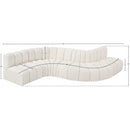  Manufacturer Color_Cream -- Arc 145" Cream Boucle Fabric Upholstered 6 pc Modular Sectional IMAGE 7