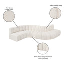  Manufacturer Color_Cream -- Arc 145" Cream Boucle Fabric Upholstered 6 pc Modular Sectional IMAGE 8