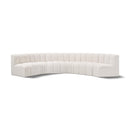  Manufacturer Color_Cream -- Arc 151" Cream Boucle Fabric Upholstered 6 pc Modular Sectional IMAGE 1