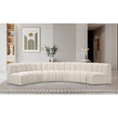  Manufacturer Color_Cream -- Arc 151" Cream Boucle Fabric Upholstered 6 pc Modular Sectional IMAGE 2