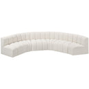  Manufacturer Color_Cream -- Arc 151" Cream Boucle Fabric Upholstered 6 pc Modular Sectional IMAGE 4