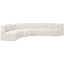  Manufacturer Color_Cream -- Arc 151" Cream Boucle Fabric Upholstered 6 pc Modular Sectional IMAGE 5