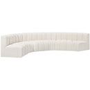 Meridian Arc Cream Boucle Fabric 6 pc Modular Sectional IMAGE 5