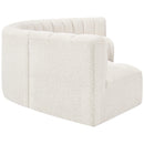 Meridian Arc Cream Boucle Fabric 6 pc Modular Sectional IMAGE 6