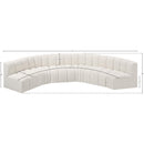  Manufacturer Color_Cream -- Arc 151" Cream Boucle Fabric Upholstered 6 pc Modular Sectional IMAGE 8