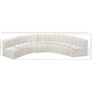 Meridian Arc Cream Boucle Fabric 6 pc Modular Sectional IMAGE 8