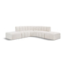  Manufacturer Color_Cream -- Arc 146" Cream Boucle Fabric Upholstered 6 pc Modular Sectional IMAGE 1