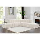  Manufacturer Color_Cream -- Arc 146" Cream Boucle Fabric Upholstered 6 pc Modular Sectional IMAGE 2