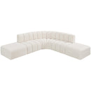  Manufacturer Color_Cream -- Arc 146" Cream Boucle Fabric Upholstered 6 pc Modular Sectional IMAGE 4