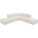 Meridian Arc Cream Boucle Fabric 6 pc Modular Sectional IMAGE 4