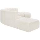  Manufacturer Color_Cream -- Arc 146" Cream Boucle Fabric Upholstered 6 pc Modular Sectional IMAGE 5