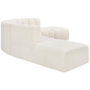 Meridian Arc Cream Boucle Fabric 6 pc Modular Sectional IMAGE 5