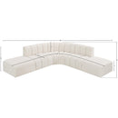  Manufacturer Color_Cream -- Arc 146" Cream Boucle Fabric Upholstered 6 pc Modular Sectional IMAGE 7