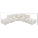 Meridian Arc Cream Boucle Fabric 6 pc Modular Sectional IMAGE 7