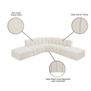  Manufacturer Color_Cream -- Arc 146" Cream Boucle Fabric Upholstered 6 pc Modular Sectional IMAGE 8