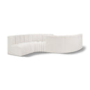  Manufacturer Color_Cream -- Arc 145" Cream Boucle Fabric Upholstered 6 pc Modular Sectional IMAGE 1