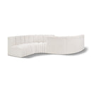 Meridian Arc Cream Boucle Fabric 6 pc Modular Sectional IMAGE 1
