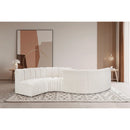  Manufacturer Color_Cream -- Arc 145" Cream Boucle Fabric Upholstered 6 pc Modular Sectional IMAGE 2