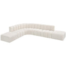  Manufacturer Color_Cream -- Arc 172" Cream Boucle Fabric Upholstered 7 pc Modular Sectional IMAGE 4