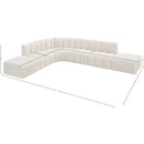  Manufacturer Color_Cream -- Arc 172" Cream Boucle Fabric Upholstered 7 pc Modular Sectional IMAGE 6
