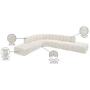  Manufacturer Color_Cream -- Arc 172" Cream Boucle Fabric Upholstered 7 pc Modular Sectional IMAGE 7