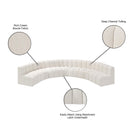  Manufacturer Color_Cream -- Arc 162" Cream Boucle Fabric Upholstered 7 pc Modular Sectional IMAGE 10