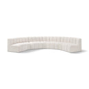 Meridian Arc Cream Boucle Fabric 7 pc Modular Sectional IMAGE 1
