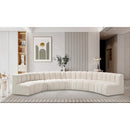  Manufacturer Color_Cream -- Arc 162" Cream Boucle Fabric Upholstered 7 pc Modular Sectional IMAGE 2