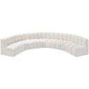  Manufacturer Color_Cream -- Arc 162" Cream Boucle Fabric Upholstered 7 pc Modular Sectional IMAGE 5