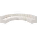 Meridian Arc Cream Boucle Fabric 7 pc Modular Sectional IMAGE 5