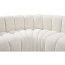 Meridian Arc Cream Boucle Fabric 7 pc Modular Sectional IMAGE 8